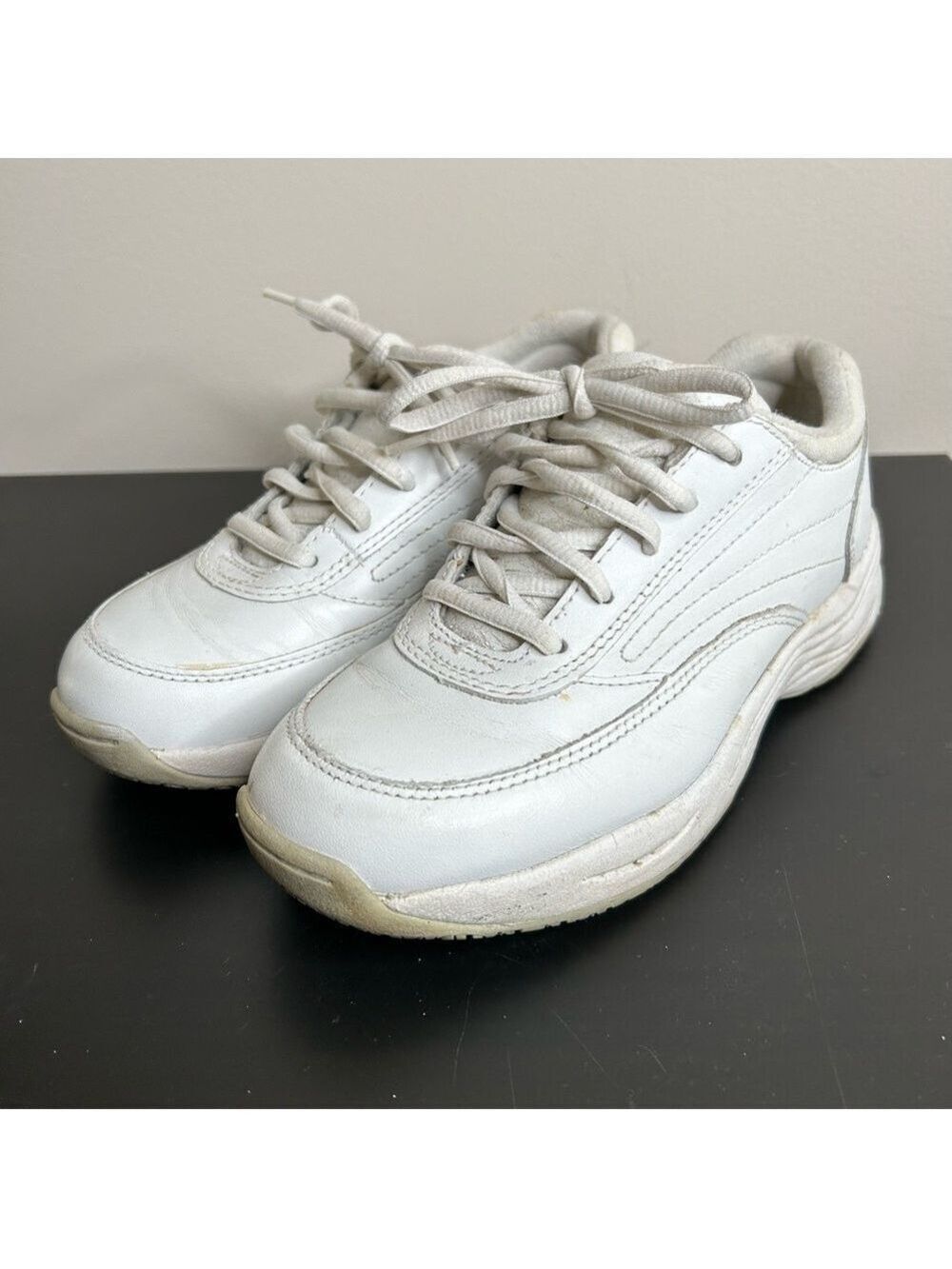 TredSafe White Leather Chunky Sneakers Size 6 Wide